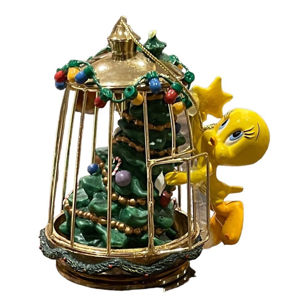 Tweety Bird Christmas Ornament Bradford Editions 1999 “Star Bwight”.
